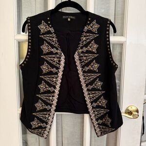 FESTIVAL! 🖤 Black Boho Embellished Vest by Pure Sugar. Size Medium